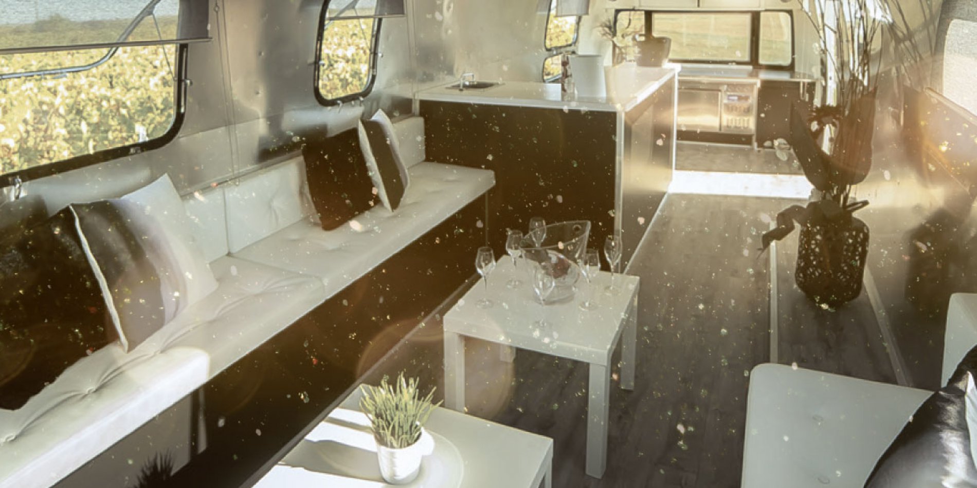intérieur caravane airstream AJ Events